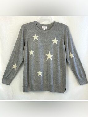 New Belle by Kim Gravel Women’s Star Power Heather Gray Sweater / size large